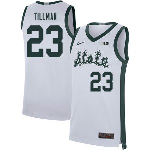 Men Michigan State Spartans NCAA #23 Xavier Tillman White Authentic Nike 2020 Retro Stitched College Basketball Jersey ER32D71DQ
